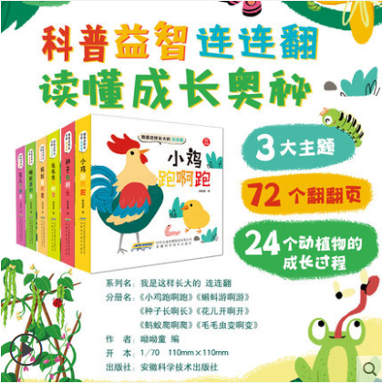 [醉染正版]我是这样长大的连连翻全套6册儿童3d立体科普认知翻翻书 0-3-6周岁宝宝启蒙早教绘本故事书 幼儿百科大全亲高清大图