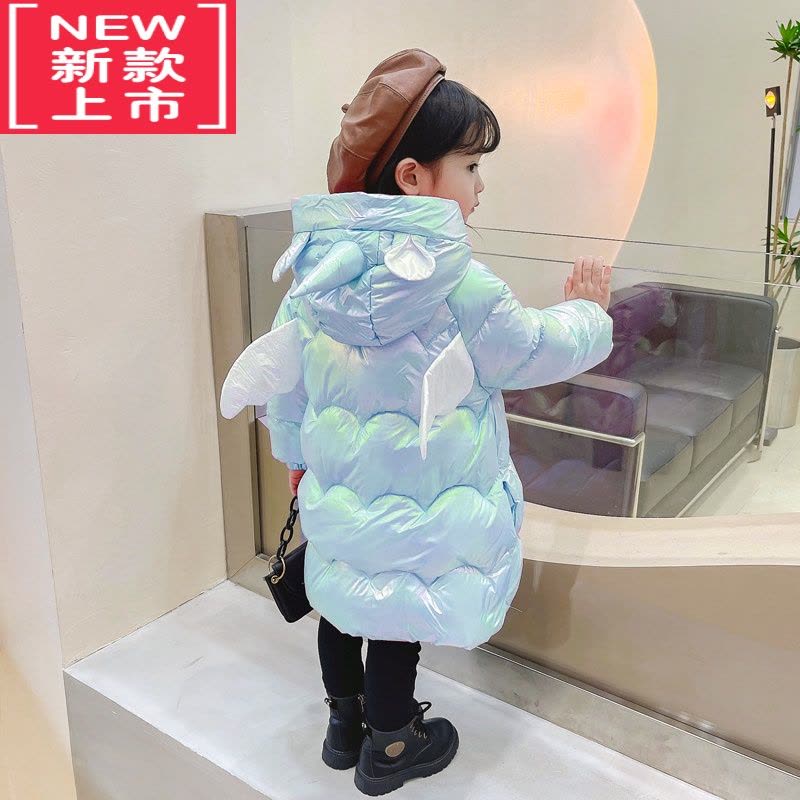 可莉允反季女童棉服2022秋冬装儿童免洗棉袄女宝宝羽绒棉外套中长款洋气图片