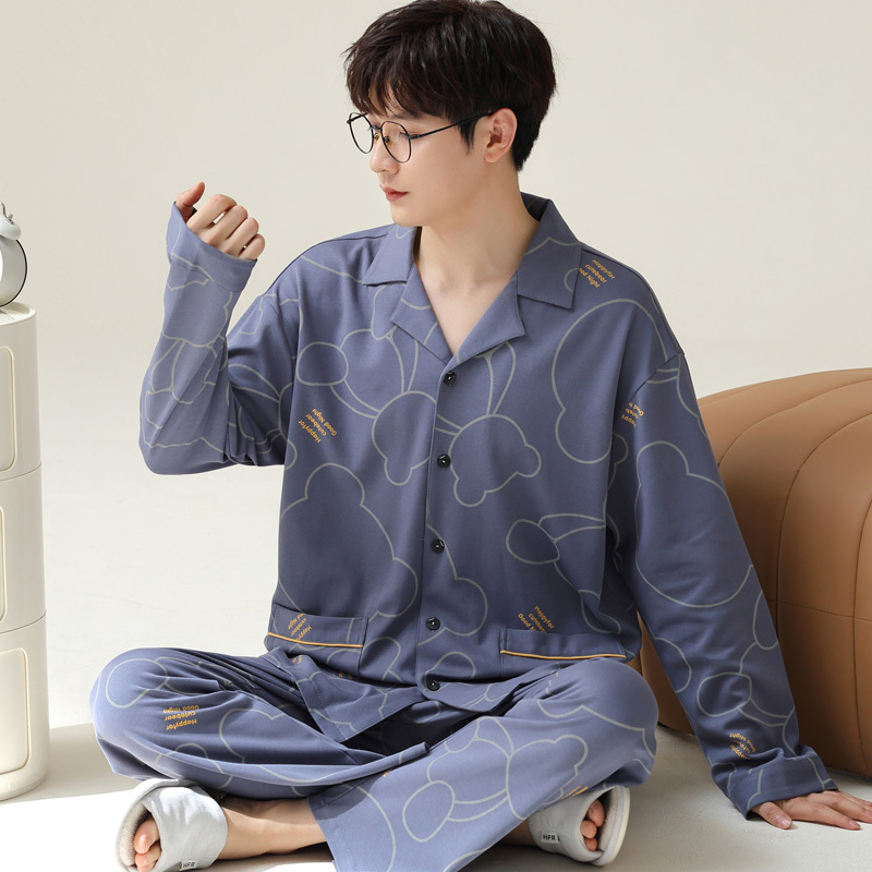 南极人2023新款男士睡衣春秋款纯棉长袖秋冬季男生全棉家居服套装