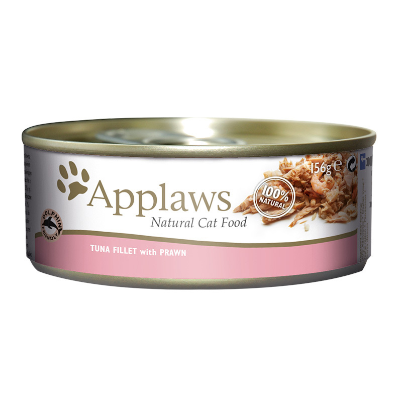 爱普士猫罐头 英国Applaws 猫用吞拿鱼加明虾口味猫咪营养湿粮零食罐头 156g