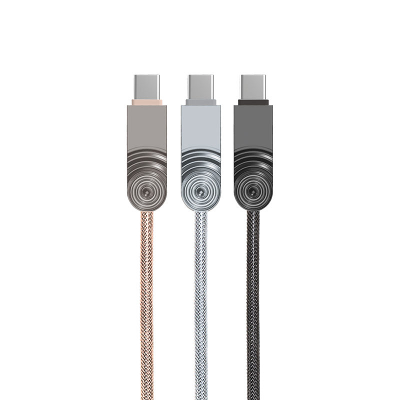 WK 浪尖三合一锌合金数据线 MICRO USB安卓/Apple/Type-C 三合一充电线 电源线 1米 锖色