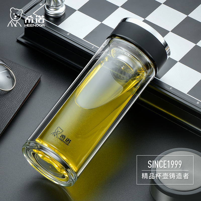 希诺(HEENOOR)玻璃杯双层隔热水杯