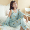 迪鲁奥（DILUAO)孕妇睡衣月子睡衣长袖月子服睡衣产妇喂奶套装产后月子服居家睡衣女长袖哺乳套406-34 浅蓝色