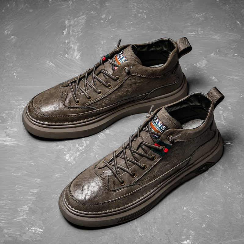 男鞋户外休闲鞋青春潮流欧洲站英伦复古工装鞋潮男百搭皮面高帮鞋212