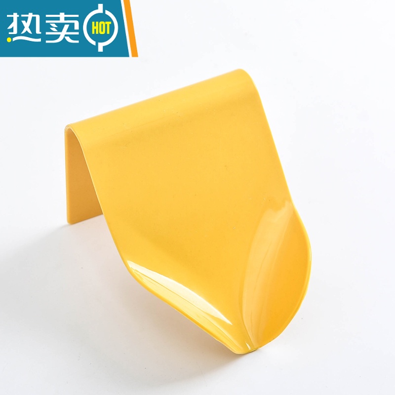 敬平免打孔沥水肥皂盒北欧创意壁挂式香皂架家用卫生间浴室置物架 姜黄色[三只装]高清大图