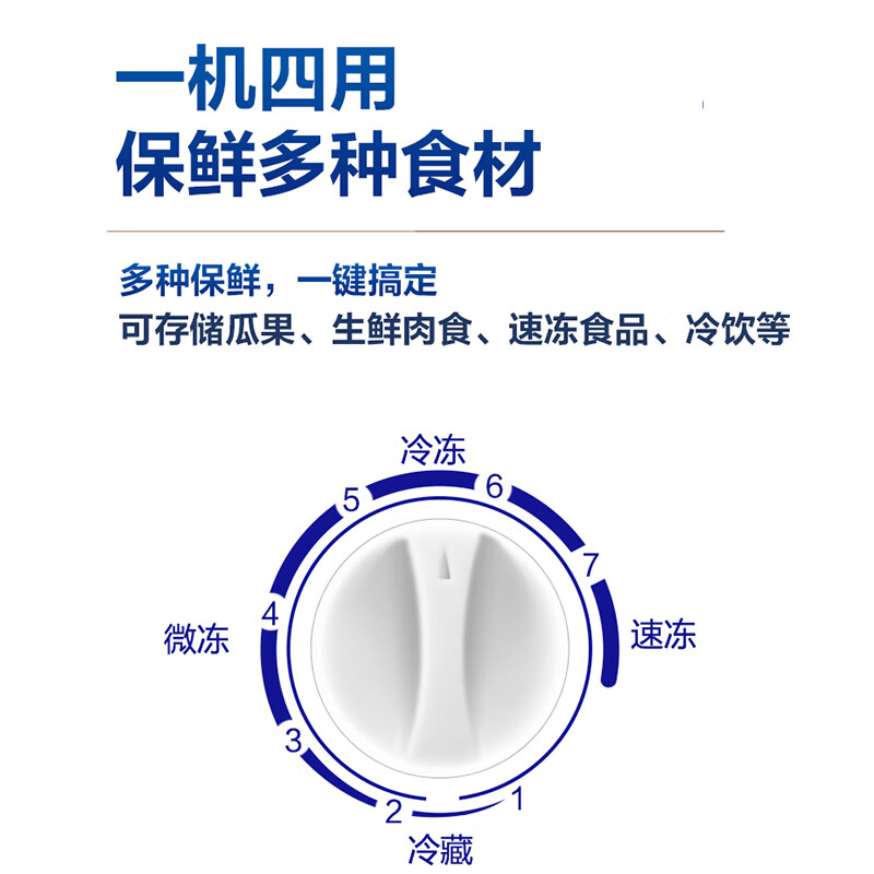 新飞(Frestec)201升冷藏冷冻转换一级能效家用商用变温冷柜卧式冰箱冰柜(白色)BC/BD-201KHAT高清大图
