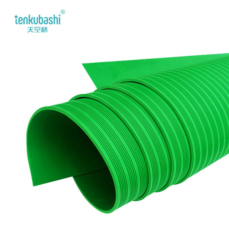 天空桥 高压绝缘垫 绿色条纹8mm*1m*10m 卷高清大图