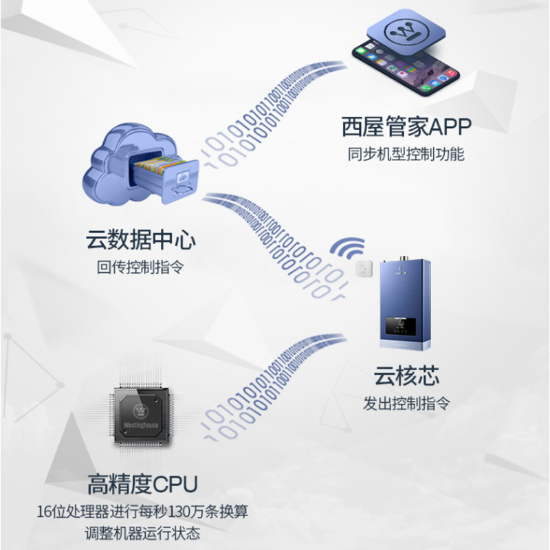 美国西屋（Westinghouse）燃气热水器天然气 12升 高抗风 超静音 水气双调 JSQ24-12W5