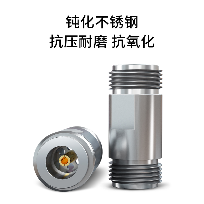 博扬 高频同轴转接器50欧 DC-18G 不锈钢 RF射频微波连接器 N型母直通头 N双母转换头 BY-N-KKG
