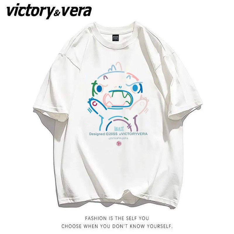 VICTORYVERA短袖t恤女学生宽松韩版夏季ins潮2022新款印花上衣服