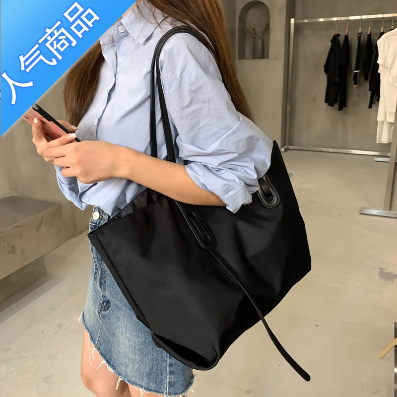 封后2022新款韩版通勤托特包女大容量手提包牛津布简约单肩子母大包潮