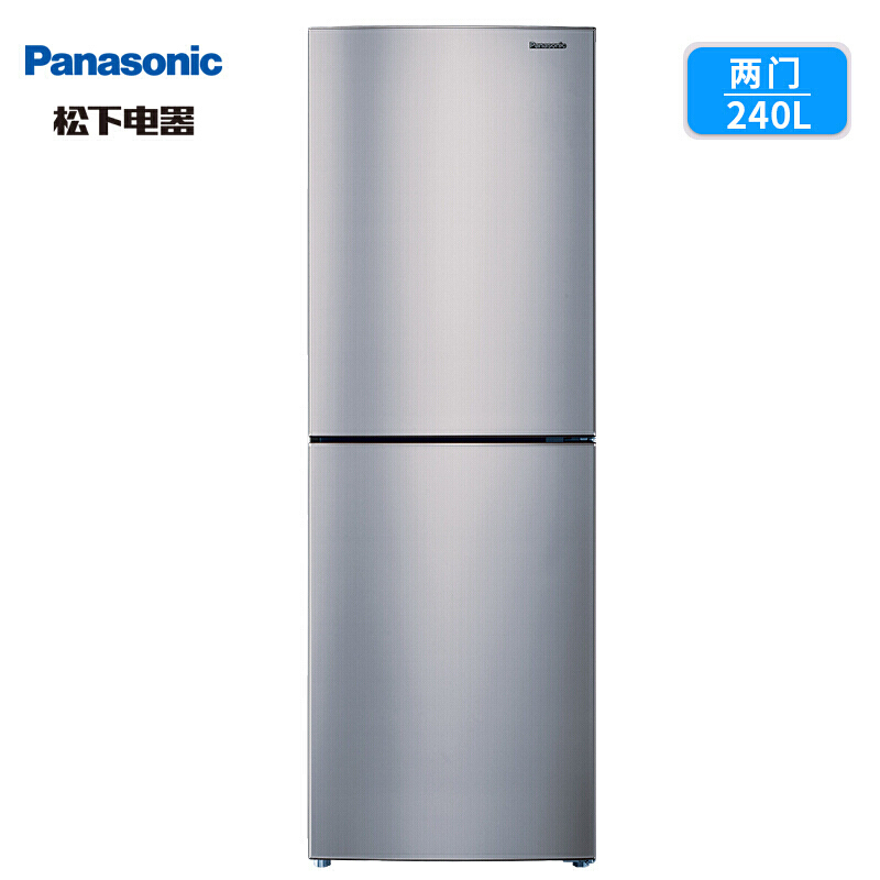 松下冰箱(Panasonic) 240L升双门小冰箱家用两门小型风冷无霜抗菌电冰箱 NR-EB24WSP-S
