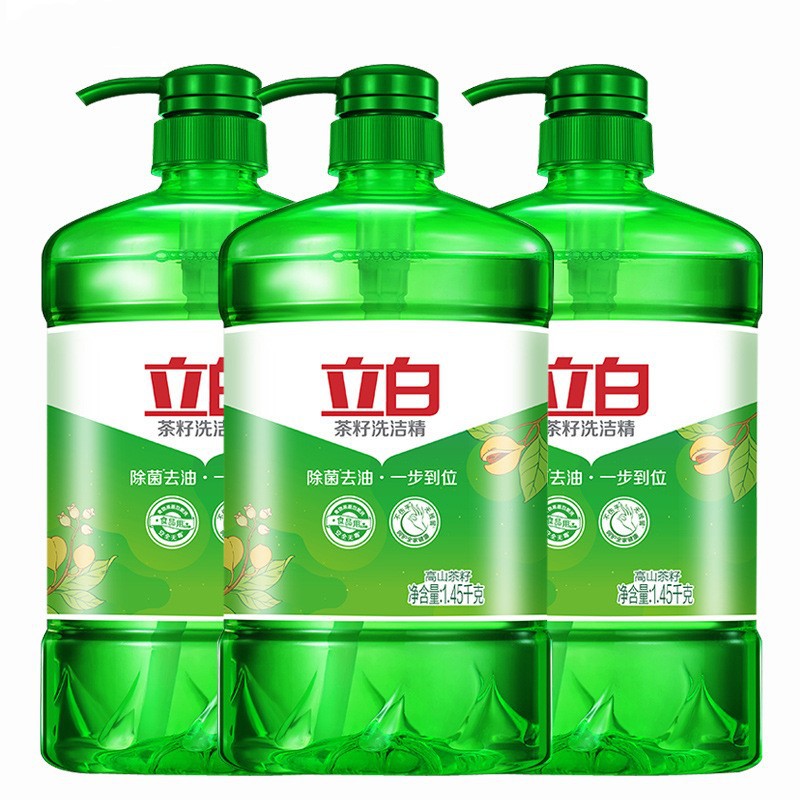 [1.45kg*3瓶][立白]洗洁精茶籽油厨房洗涤剂家用大瓶去油家庭装 1.45kg*3瓶高清大图