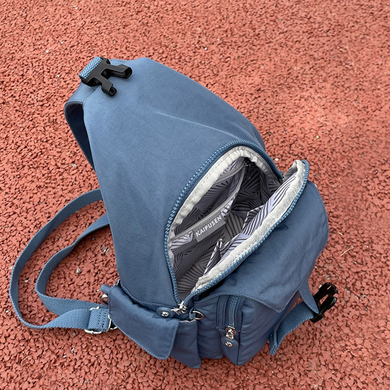 闪电客胸背双肩两用包轻便小双肩包女多隔层大胸包男帆布包