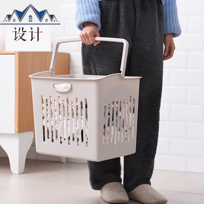 大号脏衣篮收纳筐脏衣服洗衣框塑料家用衣物桶装衣篓玩具装衣蓝筐 三维工匠收纳篮高清大图