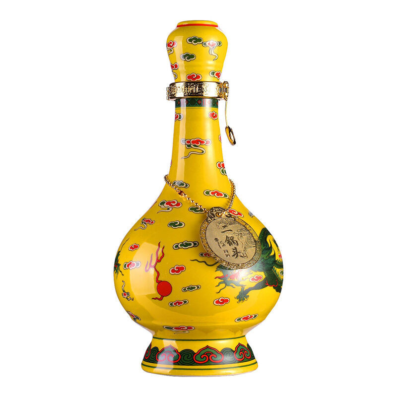 牛栏山二锅头经典黄龙（黄瓷瓶）52度500ml*6瓶整箱 礼盒装清香型白酒