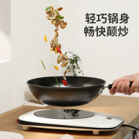 炊大皇炒锅 无涂层老铁锅32CM家用传统大炒锅炒菜锅锅具精装带锅盖CG32JW-1