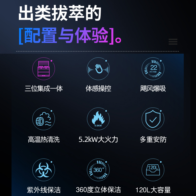 集成灶红外线古达蒸烤箱消毒柜一体变频家用双电机自动清洗 1000蒸箱烤箱消毒柜尊享款头部暖菜恒温 天然气左右排烟