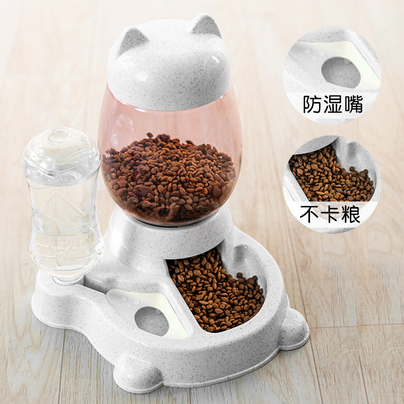 狗狗饮水器自动喂食器狗饭盆宠物泰迪狗粮碗双碗宠物猫自动饮水机 招财灰（自动喂水/自动喂食） 默认尺寸