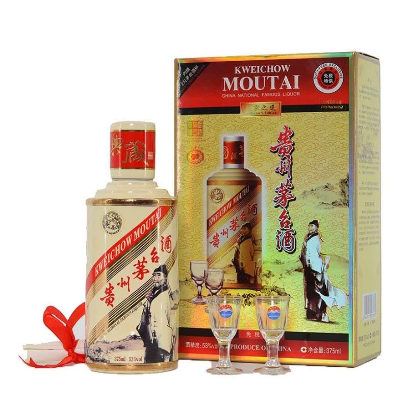 酒别重逢]贵州茅台酒卡慕杜甫53度375ml酱香型白酒单瓶装【价格图片品牌
