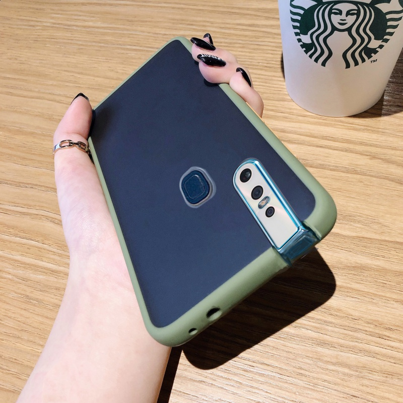 火豹vivos1手机壳肤感磨砂撞色半透明s1v15保护套硅胶全包防摔vivo