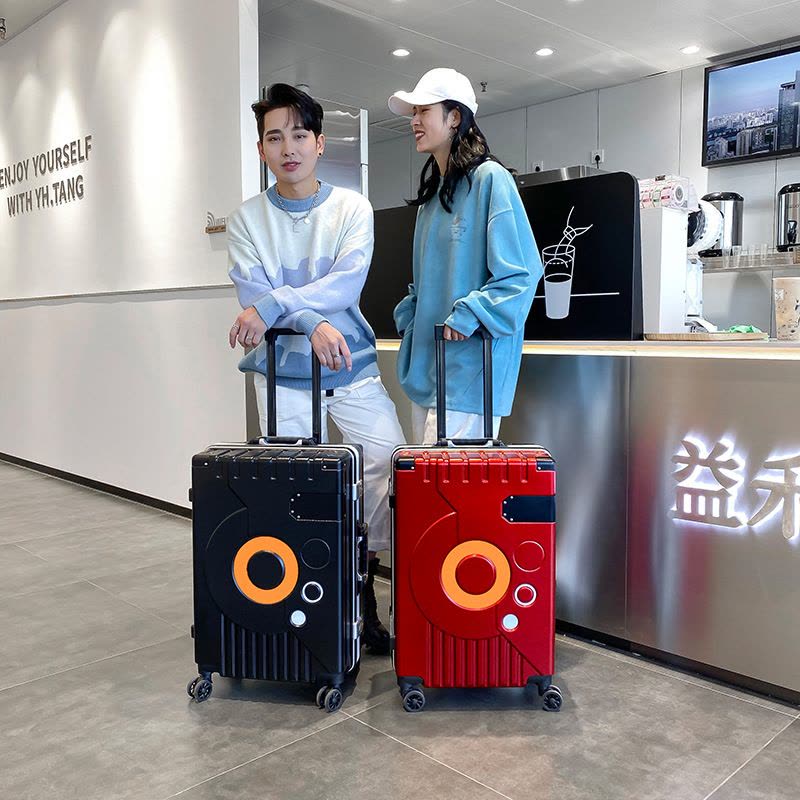 MKJ时尚网红新款行李箱大容量铝框拉杆箱万向轮登机箱20寸24寸旅行箱学院风大学生2022新款图片