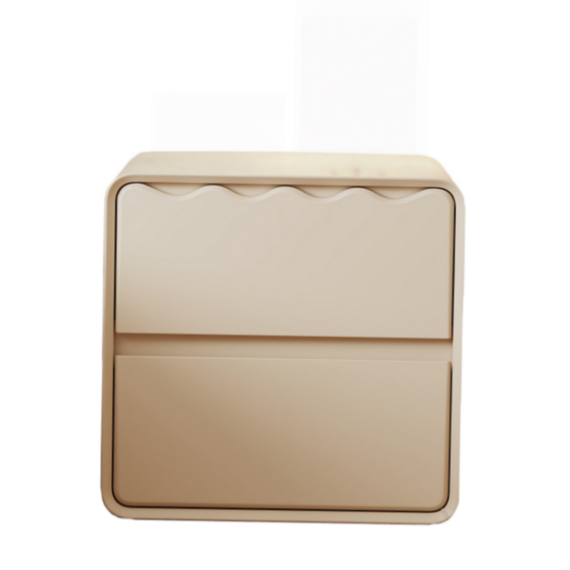 荺炬床头柜二层米白40cm台高清大图