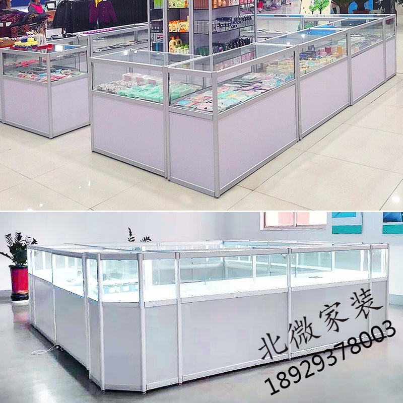 (苏宁严选)玻璃柜台珠宝展示柜首饰品柜货柜展柜货架产品展示架手机柜台烟柜