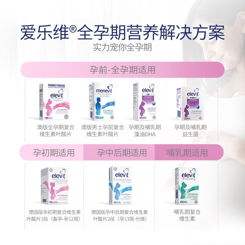 Elevit爱乐维孕期益生菌30粒澳版爱乐维孕妇专用益生菌胶囊增强母婴抵御力
