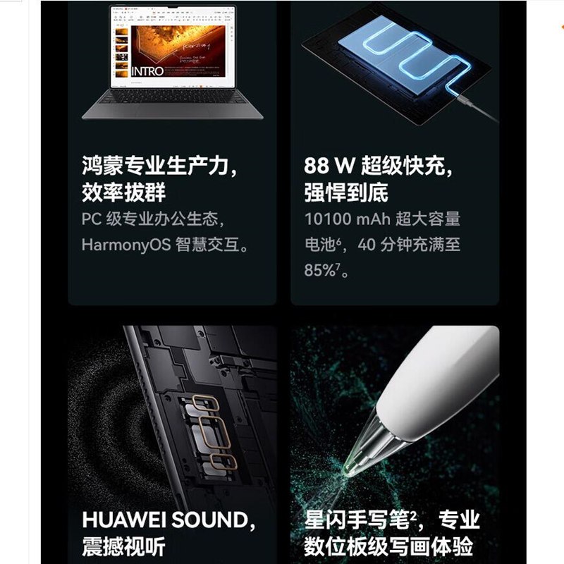 [原封]华为MatePad Pro 13.2英寸 12+256GB WiFi 晶钻白 2023款 144Hz OLED柔性屏 星闪连接 办公创作平板电脑