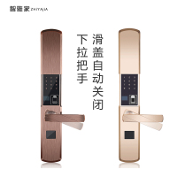 智雅家 S105指纹锁家用防盗门智能密码电子门锁自动滑盖指纹刷卡解锁手机APP通用智能门锁 红古铜