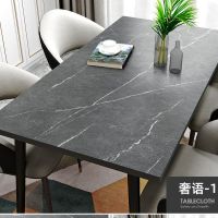 茶花(CHAHUA) 轻奢皮革茶几餐桌垫 防水防油防烫免洗 奢语1-灰[仿真大理石纹]44.5cm*163cm(BY)