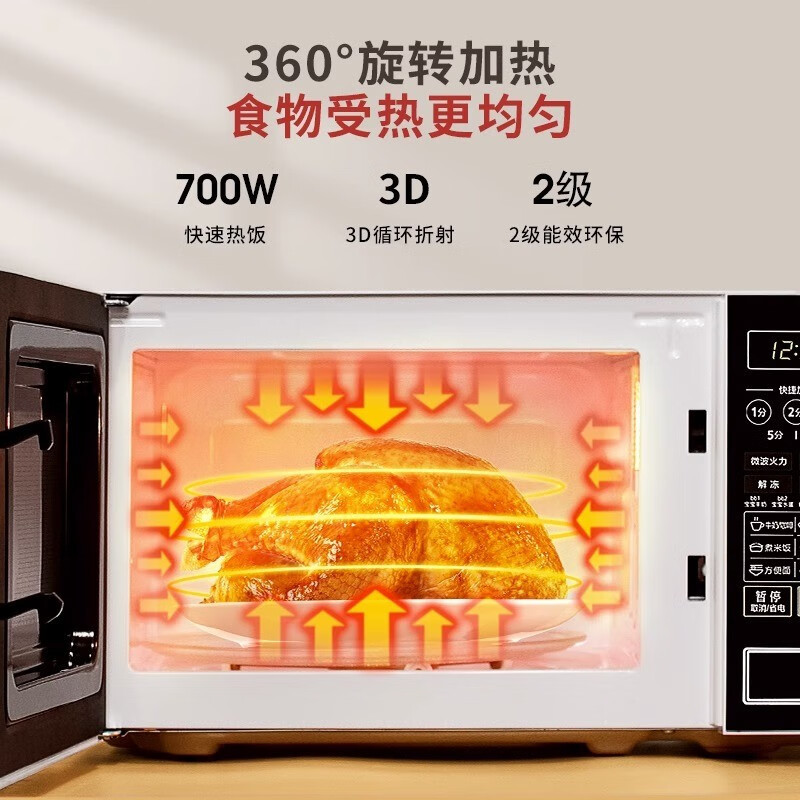 美的(Midea)家用微波炉全自动多功能微波炉微蒸烤炸微波炉家用智能解冻20L PM2001高清大图
