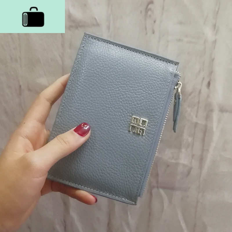 新款卡包女多卡位皮超薄精致高档钱包一体简约小巧ins潮大容量NEW LAKE 亚麻蓝