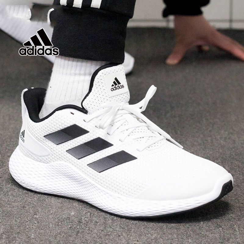 adidas阿迪达斯鞋子男春季新款轻便透气减震运动鞋白色跑步鞋gz5