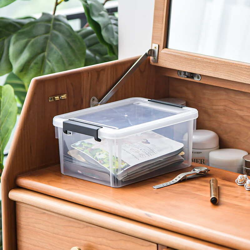 禧天龙(Citylong) X-6316围典收纳箱2个装(透明白)积木磁力片加厚整理盒衣服整理箱【把手颜色随机】