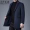 公牛乐途2021毛呢大衣男中长款羊毛西服秋冬季加厚中双面呢西装风衣呢子外套定做款