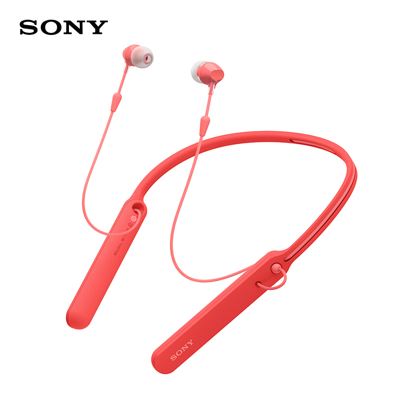 索尼（SONY） WI-C400 无线蓝牙运动耳机 入耳式立体声手机线控通用耳麦 红色