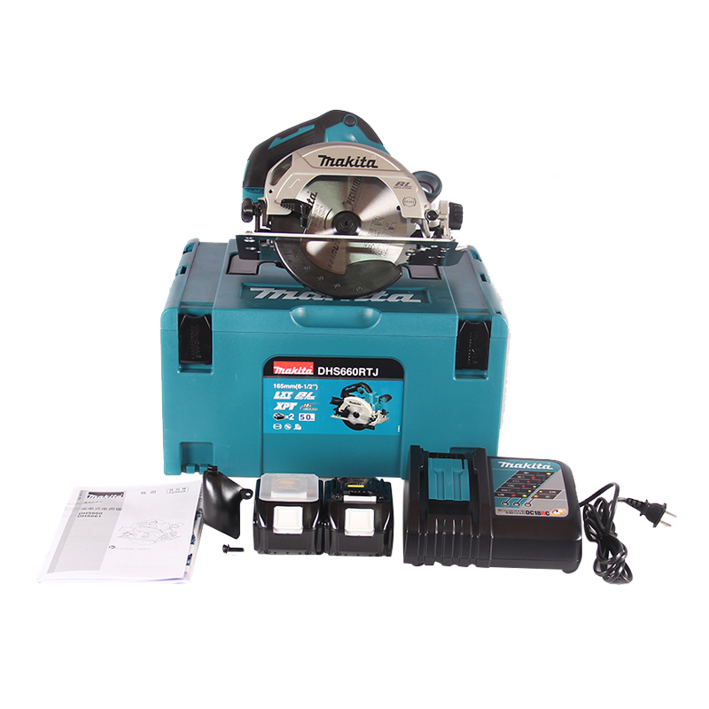 牧田牧田18V锂电电圆锯6寸木工手提电锯切割机圆盘锯DHS660电动工具 DHS660ZJ裸机无电池充电器高清大图