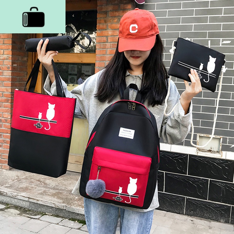 古着感少女书包女韩版校园初中高中学生森系百搭双肩包2020新款潮NEW LAKE高清大图