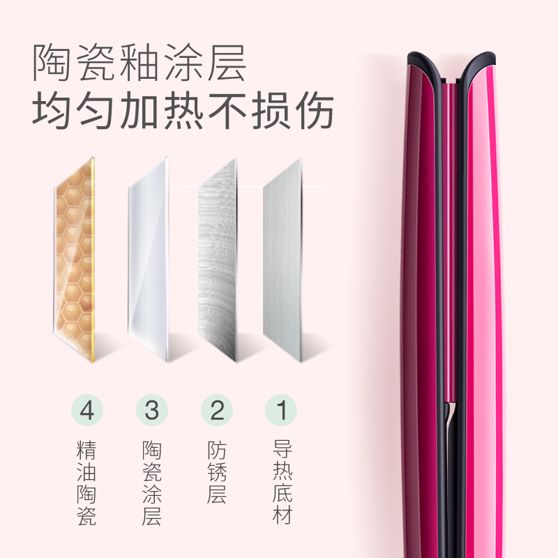 奥克斯(AUX)迷你小夹板直发卷发两用女小型便携式卷发棒拉直板夹刘海 蓝色 AH8000