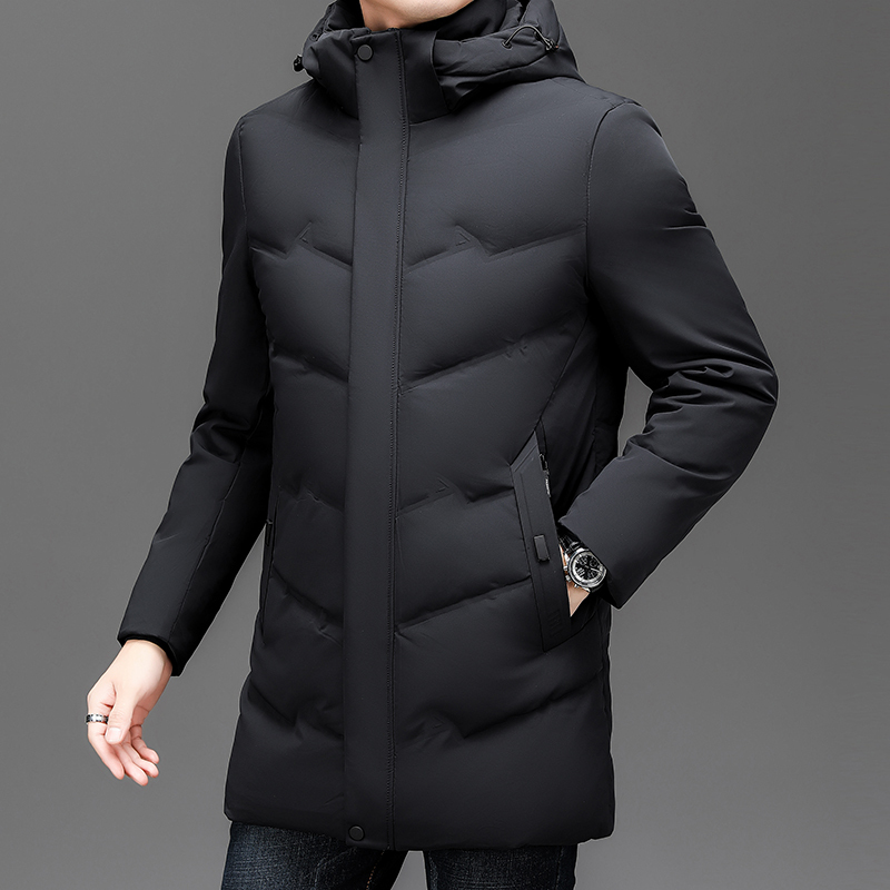 羽绒服男士冬季中长款2023冬装新款连帽潮牌加厚冬季新款连帽羽绒服男