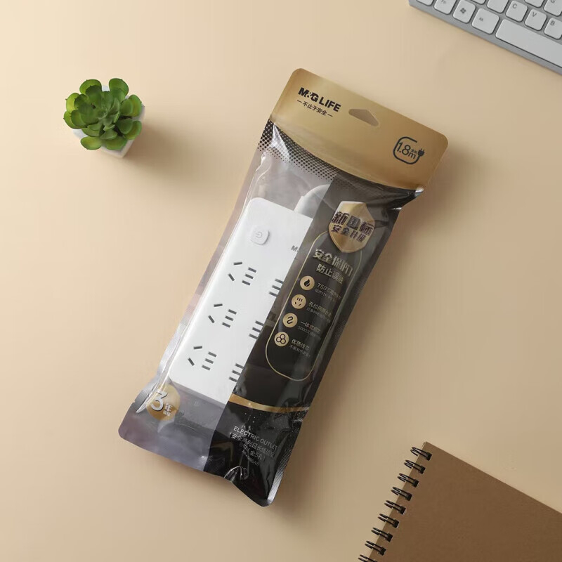 晨光插座6位1.8米延长线操作方便易于安装AEA986A8高清大图