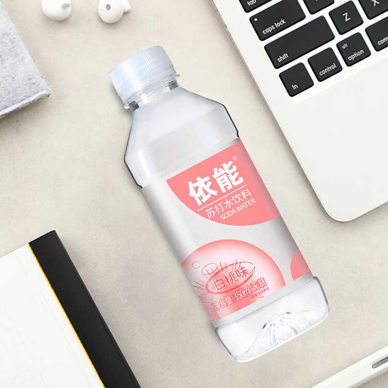 依能苏打水饮料无糖无汽弱碱白桃味苏打水350ml*15瓶高清大图