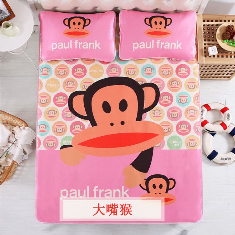 冰丝席三件套1.8m床夏季凉席1.5折叠双人夏天空软席子图片