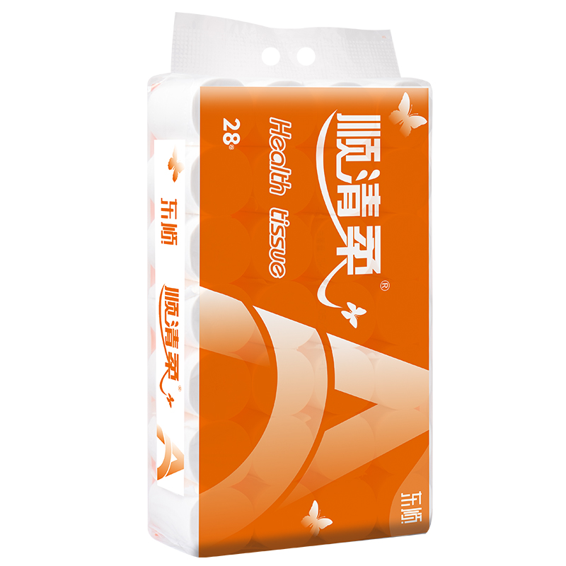 顺清柔无芯卷纸国际版5层178.57g*28卷 加厚长条卫生纸厕纸(5kg/提)