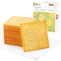 百草味 薄脆饼干308g 办公室休闲零食早餐海苔饼干 海苔味