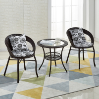 阿斯卡利ascari阳台桌椅藤椅三件套现代简约休闲户外圆桌小腾椅子茶几