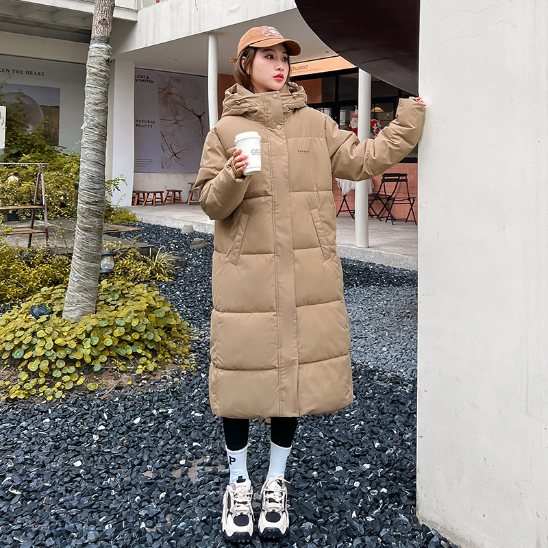 连帽羽绒棉衣女2023秋冬新款韩版大码宽松中长款百搭棉服棉袄外套高清大图