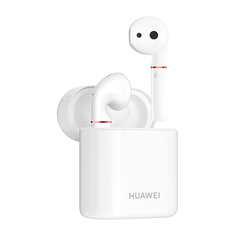 华为(HUAWEI)无线蓝牙耳机Freebuds 2 [陶瓷白 标配版]真无线双耳蓝牙音乐耳机 CM-H2S